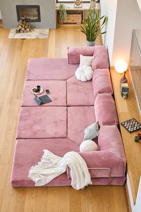 Atelier Del Sofa Sofá-Cama Esquinero Kanyon - Rosa
